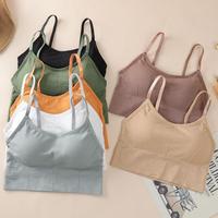 Kobiety biustonosz sportowy do jogi oddychająca siłownia top Anti-sweat odporna na wstrząsy wyściełana bielizna Fitness biustonosz Push Up bez fiszbin pasek biustonosze 4